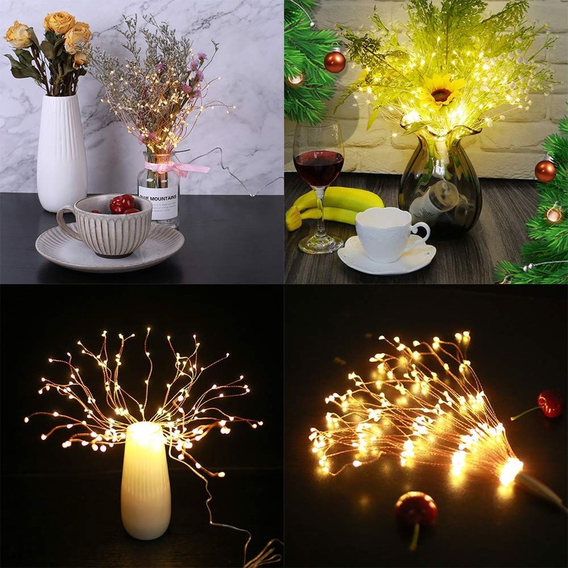 PXBNIUYA 2 Pack Starburst Sphere Lights,200 LLED Firework Light, 8
