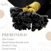 LaaVoo Bonded Real Hair Extensions, Keratin, Remy Hair, Black, 45