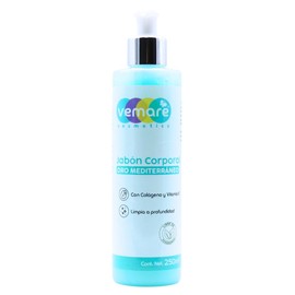Vemare Cosmetics Jabón Líquido Corporal de Oro Mediterráneo Limpieza Profunda 250ml