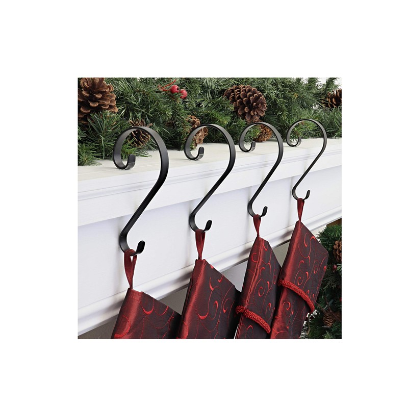 Haute Decor Stocking Scrolls Stocking Hanger - 4 Pack (Matte