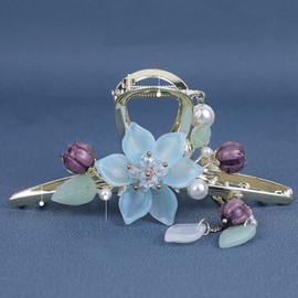 OuJyO Hair Accessories, Adult Hair Accessories, Ladies, Hair Clip, Large, Stylish, Hair Clip, Pearl, Large Hair, Firm Clip, Festival Hair Ornament, Hair Accessories, Bath Fashionable, Celebration Gift, Mother's Day Gift