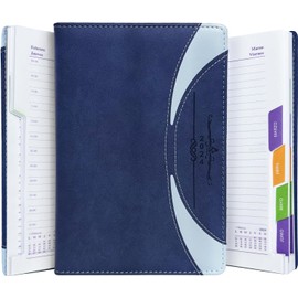 MESVIER Agenda 2024, Planificador Diario, Semanal y Mensual con Pestañas de Enero a Diciembre 2024 con Papel de Alta Calidad, Una Hoja por Día, Tamaño A5 (21 x 14.5 cm), Color Azul Marino