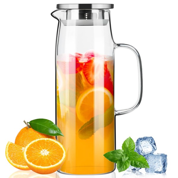 PARACITY PARACITY Glass Pitcher with Lid and Spout 50oz/ 1.5L,