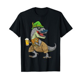 Oktoberfest T Rex Dinosaur Beer Mug Pretzel Funny Gift T-Shirt