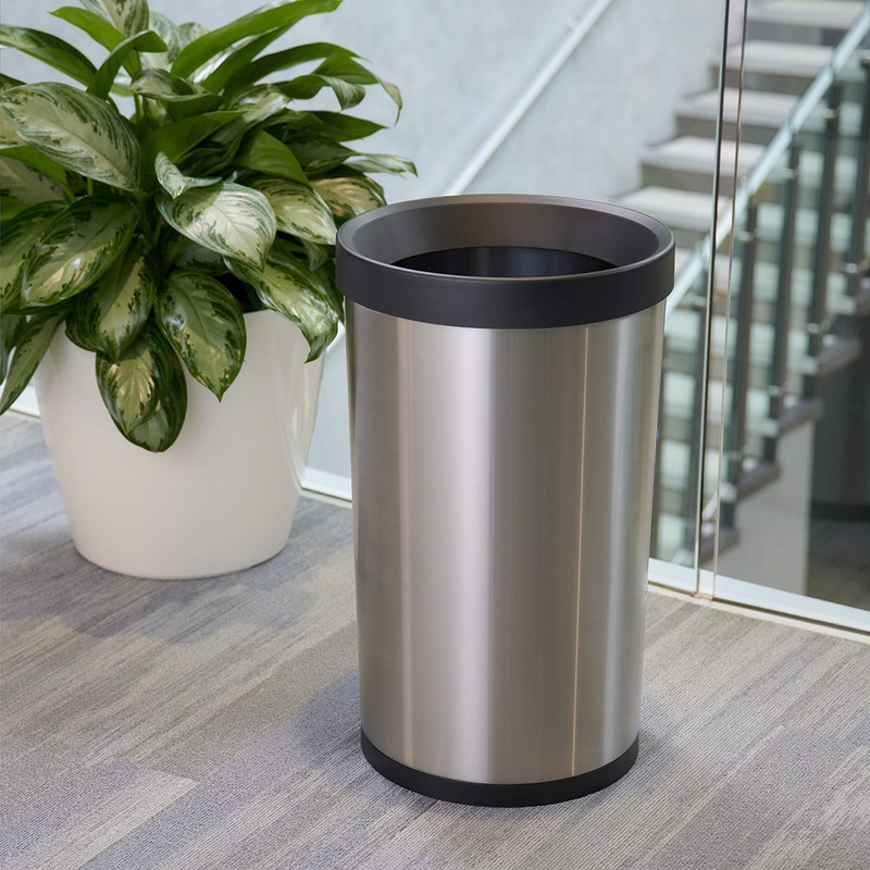 Tramontina 81200/004DS 13 Gallon Stainless Steel Open Top Round Bin