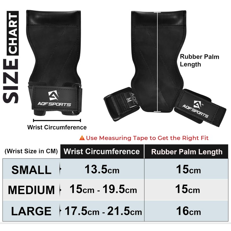 AQF Weight Lifting Hand Grips with Wrist Support – Anti-Slip