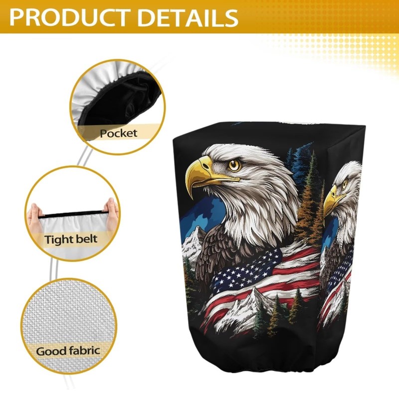 Wismoutput American Flag Eagle 300D Polyester Waterproof Universal Trailer, RV