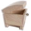 Small Wooden Storage Treasure Chest with Key Lock & Curved