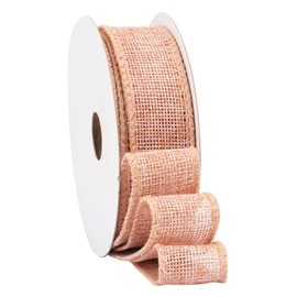 Fondersy 9-Meter Moonstone Burlap Ribbon Wired Burlap Ribbon - 25mm Width for Gift Wrapping, Floral Arrangements, Wreath Making, and Christmas Decor