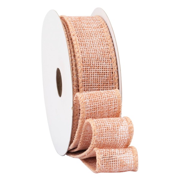 Fondersy 9-Meter Moonstone Burlap Ribbon Wired Burlap Ribbon - 25mm