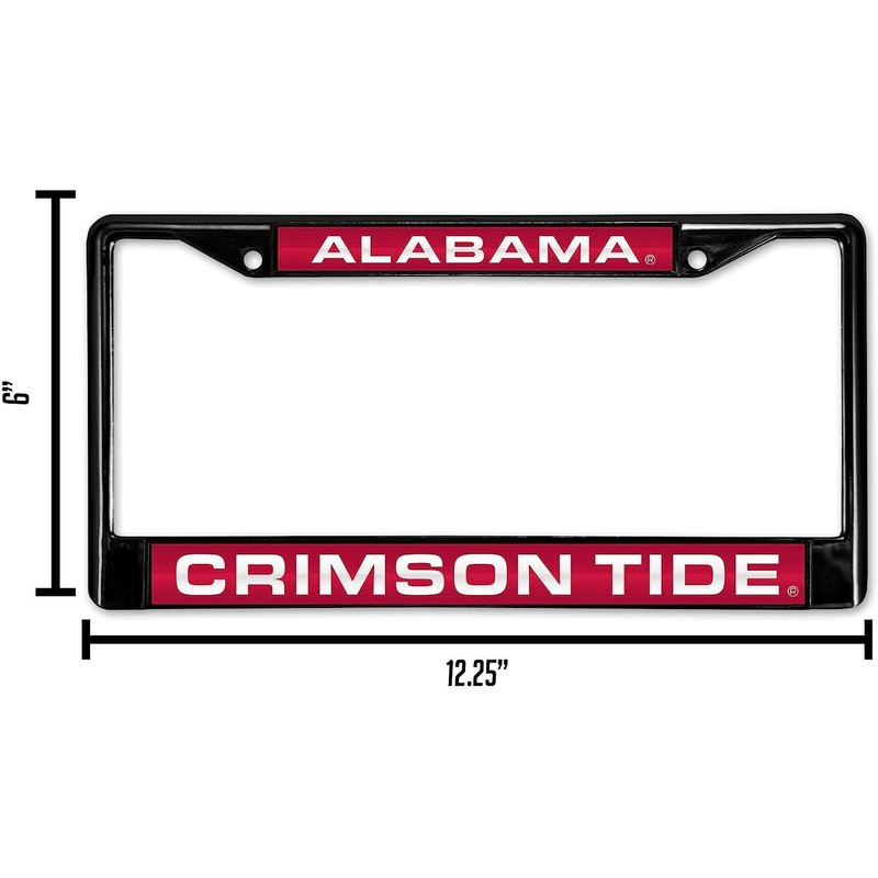 Rico Alabama Crimson Tide Black Metal License Plate Frame Holder