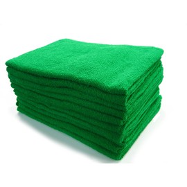 Long Towels, Green, Set of 10
