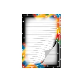 Writing Paper Set with 2 Writing Pads and 25 Envelopes for Children Exercise Book Notepad Notebook (1 Block "Building Blocks" and 1 Pad "Gradient" A5 with 25 Sheets Each + 25 Envelopes)