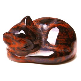 DWUENT Crystal Cat Figurine - 3.8 cm Brown Cat Ornament, Decorative Display for Home Office Statue Gift