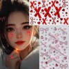2pcs Cute Face Stickers Heart Ribbon Glitter Nail Deco Parts