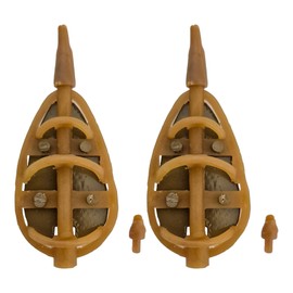 PRO FILSTAR Inline Method Feeder Oval Set 2 x 70 g Feeders - Drop Shape Feeder - Anti Tangle Sleeve & Quick Release - Carp Assembly - Bottom Fishing - Carp Fishing Accessories - Carp Fishing