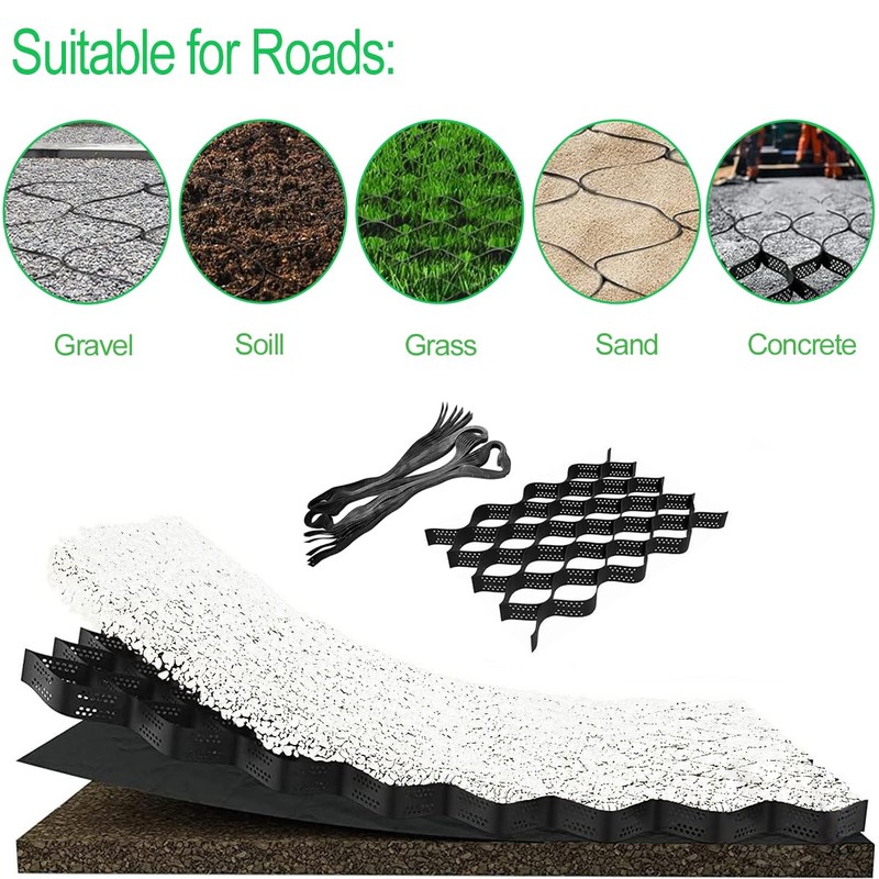 Gravel Ground Grid 9ft x 17ft, Geo Grid for Ground