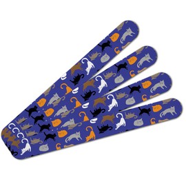 Crazy Cat Pattern Double-Sided Nail File Emery Board Set 4 Pack