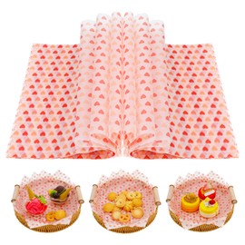 Lnngub 50 Sheets Wax Paper for Food, 25 x 21.5 cm, Greaseproof Baking Paper, Food Packaging Paper for Pizza, Hamburgers, Sausages, Fries, Sandwiches, Bread, Cheese