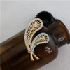 tanxuan Crystal Feather Brooch Pin for Women Men Rhinestones Lapel