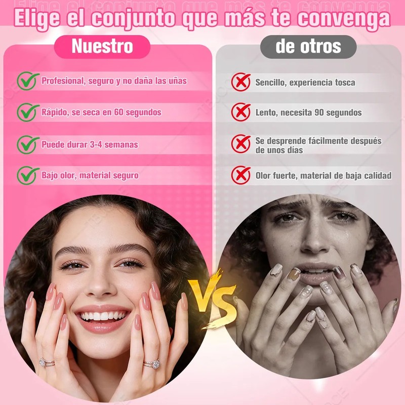 Kit Gel De Extención De Uñas Esmaltes Mate Cepillo Manicure