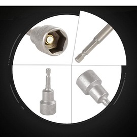 8mm Screwdriver Nut Driver Bit, Metric Hex Wrench Socket Bit, 1/4 inch Hex Shank, 65mm Length, Quick Change Impact Nuts Driver Adapter Drill Bits