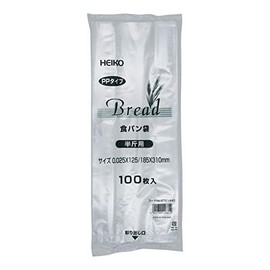 IP Food Bread Bags, Width 4.9 inches (125 mm), Overall Width 7.3 inches (185 mm), Height 12.2 inches (310 mm), Thickness 0.01 inch (0.25 mm), 100