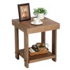 WINWY Solid Wood End Table for Living Room Set of