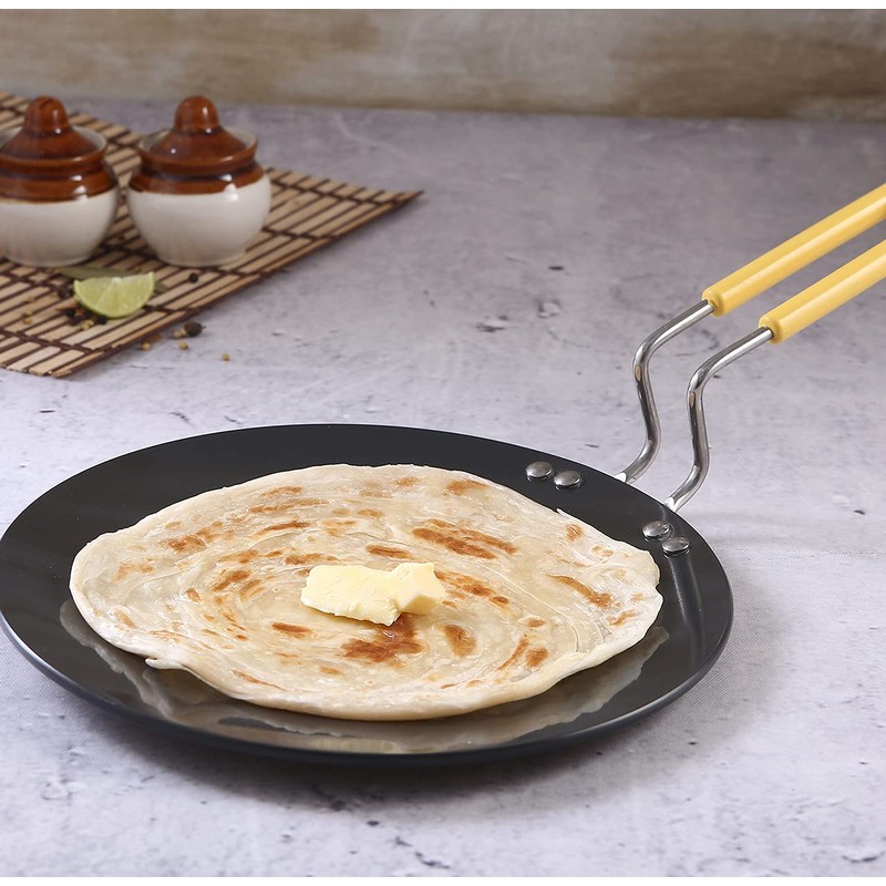 Wonderchef Hard Anodized Indian Cooking Roti Tawa with Riveted Handle;