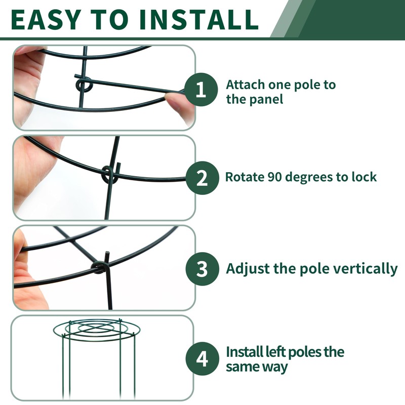 SYITCUN 4pack Peony Cages and Supports, 10 x 16 Inch