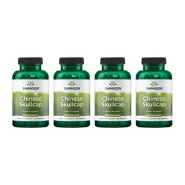 Swanson Chinese Skullcap - Herbal Supplement Promoting Relaxation & Sleep Support - Flavonoid Formula to Help Soothe Nerves - (90 Capsules, 400mg Each,) (4 Pack)