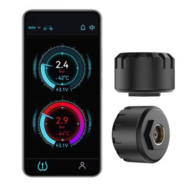 Spedal Tire Pressure Sensor, Monitor Air Pressure and Temperature in Real-Time, Compatible with 4 Wheelers and Bikes, Tire Pressure Monitoring System, Compatible with App, TPMS, Air Pressure Range: 0