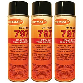 QTY3 Polymat 797 Hi-Temp Spray Glue Adhesive Bonds Polypropylene to Wood