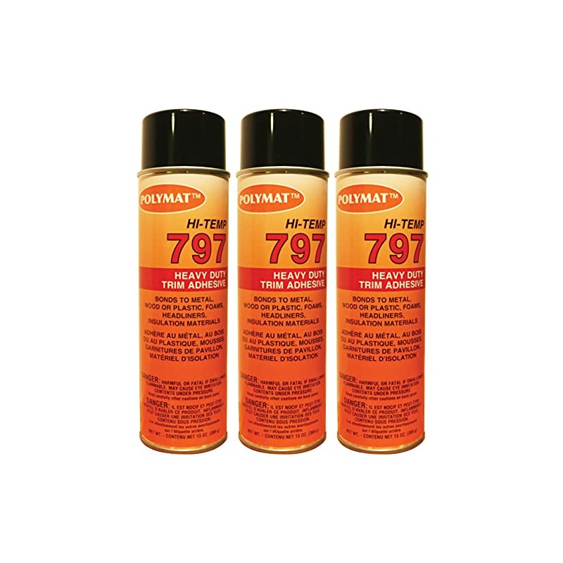 QTY3 Polymat 797 Hi-Temp Spray Glue Adhesive Bonds Polypropylene to