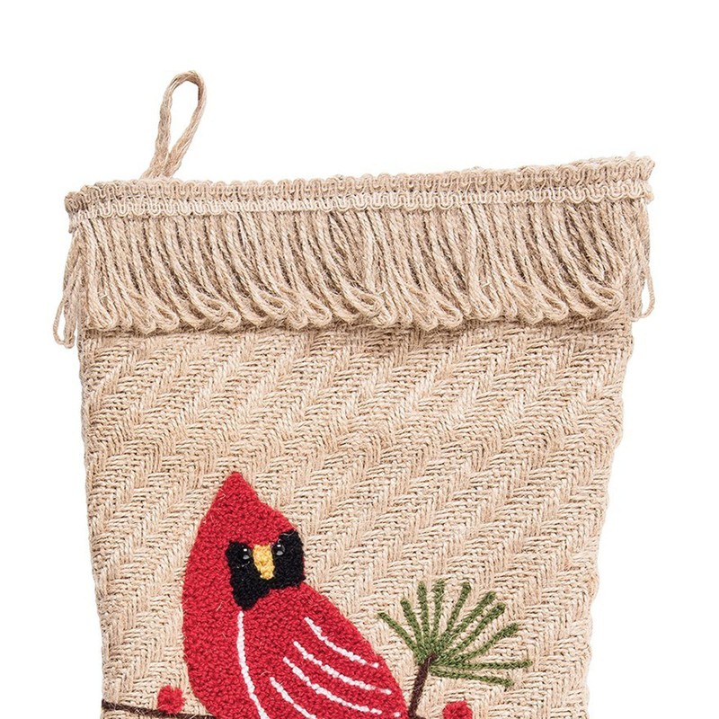 C&F Home Cardinals Stocking Stocking Tan
