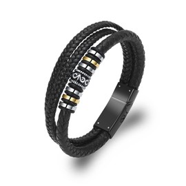 QGJNSGC Cremation Jewellery Skull Urn Bracelet for Ashes for Men Women Keepsake Memorial Cuff Bangle Braided Leather Bracelet, Leather