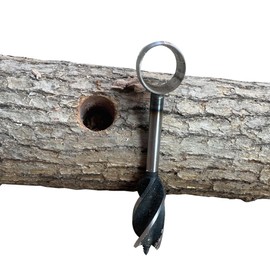 Hand Auger Drill，Bushcraft Hand Auger Wrench， Scotch Eye Wood Drill Tool and Manual Hole Maker Multitool，Settlers Wrench and Bushcraft Tools for Camping and Woodworking Tasks (Bigger)