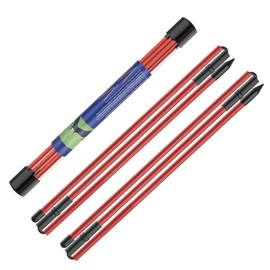 Kulamait 2 Pack Golf Alignment Sticks,Collapsible Golf Alignment Rods 48" Golf Practice Sticks Golf Training Aid for Aiming,Putting,Golf Training Sticks with Clear Tube Case(Red)