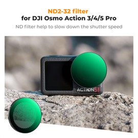 K&F Concept Variable ND2-32 Filter Compatible with DJI Osmo Action 3 4 5 pro, Optical Glass Neutral Density