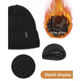 Ocatoma Beanie for Men Women Warm Winter Knit Cuffed Beanie Soft Warm Ski Hats Unisex