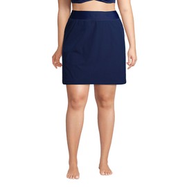 Lands' End Womens Comfort Waist Swim Skirt Swim Bottoms Skort Deep Sea Navy Plus 16w