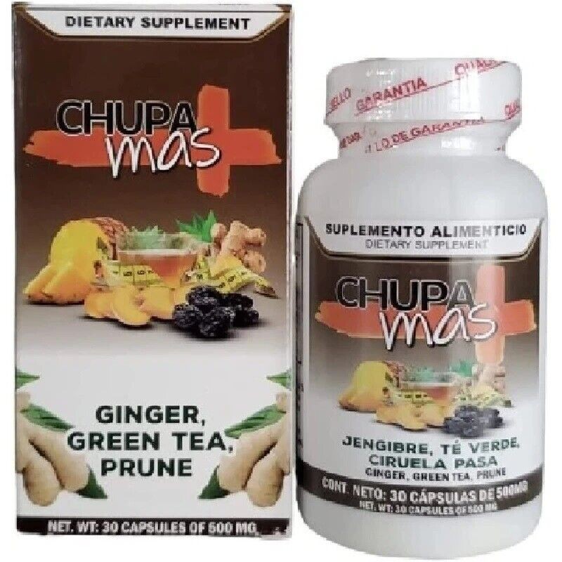 Nutrimed Chupa Mas 30 Capsules Ginger, Green Tea, Prune, Artichoke,
