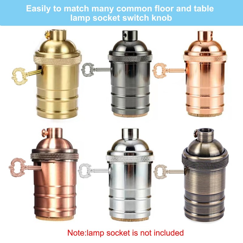 MECCANIXITY 4Pcs Lamp Turn Knob On/Off Lamp Switch Replacement Brass