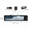 11‘’ Rear View Mirror Triple Channel Dash Cam,Touch Screen, CarPlay