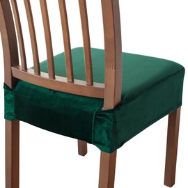 FORCHEER Dining Chair Seat Covers Set of 4,Velvet Stretch Seat Protect Covers, Chair Seat Cushion Covers for Dining Room Wodern Chairs The Seat Only.