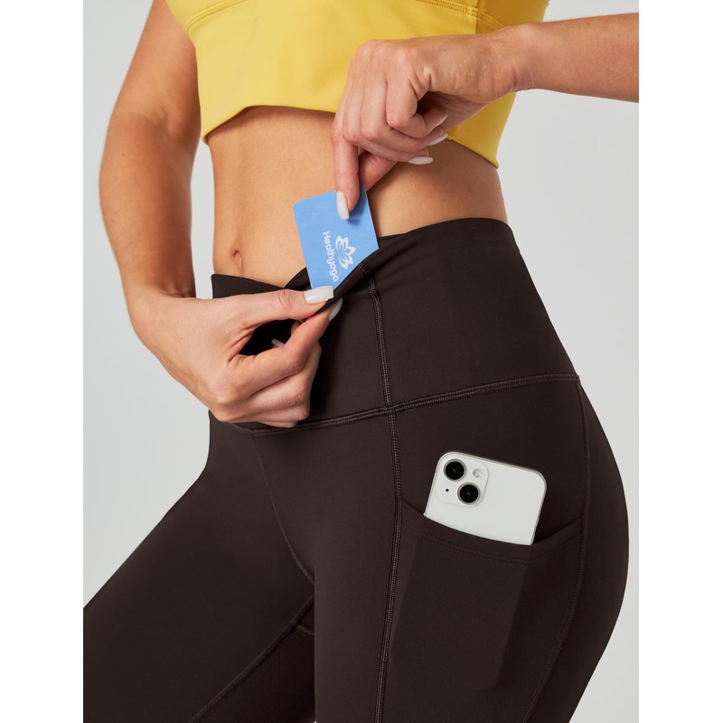Heathyoga Capri Leggings for Women - High Waisted, Tummy Control,