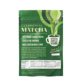 Two Leaves and a Bud Organic Ceremonial Matcha Green Tea, 100% Japanese Matcha powder, 1.5g Pre-Portioned Single-Serve Sticks, Pack of 10
