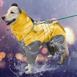 Dog Raincoat, Poncho, Pet Raincoat, Kappa, Raincoat, Waterproof, Snowproof, Dustproof, Windproof, Small Dogs, Medium Dogs, Large Dogs, with Hat, Durable, Breathable, Easy to Put on and Take off,