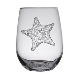 HullSpeed Designs Starfish Engraved Stemless Wine Glasses (Set of 2)