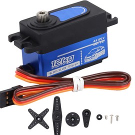 Honiwu RC Servo Digital Servo SPT4412LV Servo RC Digital Servo 12KG Servo with Accessories Pack + Screws 1:10 Remote Control Drift Car Motor High Torque Metal Short Servo